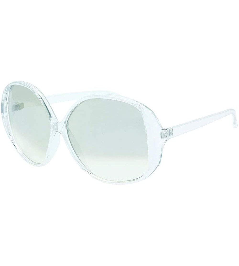 Oversized Vintage Collection Model 278 Oval Frame Cropped Off Fashion Sunglasses - Clear - CH18U67SA20 $17.75