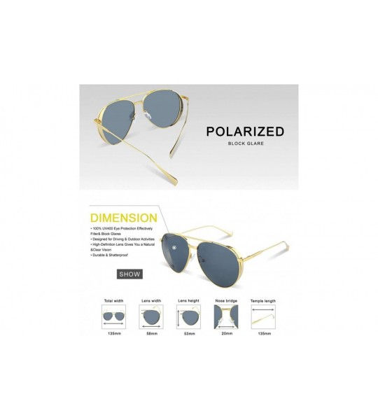 Oversized Classic Vintage Style Polarized Sunglasses For Women UV Protection W003 - Gold - CC1800L9OY0 $34.74