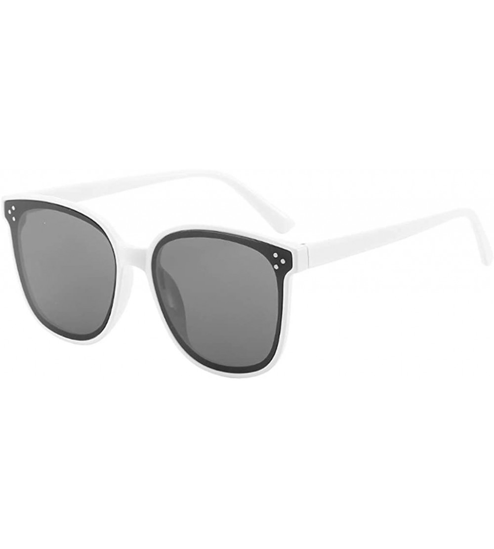 Round Women's Lightweight Oversized Fashion Sunglasses - Mirrored Polarized Lens - White - CR18RGSQ059 $16.17
