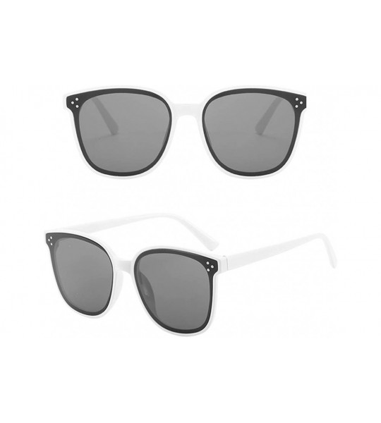 Round Women's Lightweight Oversized Fashion Sunglasses - Mirrored Polarized Lens - White - CR18RGSQ059 $16.17