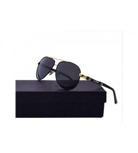 Oval Men's Sunglasses Polarized Sunglasses Metal Framework - Black and Silver - C218WWC8RQ0 $23.81