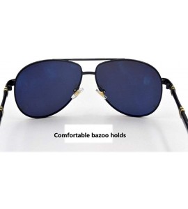 Oval Men's Sunglasses Polarized Sunglasses Metal Framework - Black and Silver - C218WWC8RQ0 $23.81