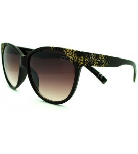 Butterfly High Fashion Sunglasses Womens Round Butterfly Frame Designer Quality - Black Gold - CS11E9RWNXT $22.75