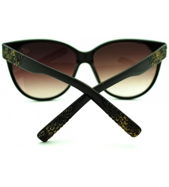 Butterfly High Fashion Sunglasses Womens Round Butterfly Frame Designer Quality - Black Gold - CS11E9RWNXT $22.75