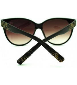 Butterfly High Fashion Sunglasses Womens Round Butterfly Frame Designer Quality - Black Gold - CS11E9RWNXT $22.75