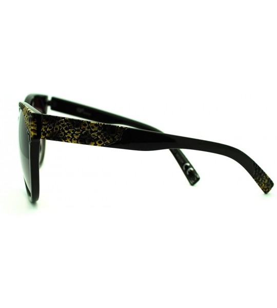 Butterfly High Fashion Sunglasses Womens Round Butterfly Frame Designer Quality - Black Gold - CS11E9RWNXT $22.75