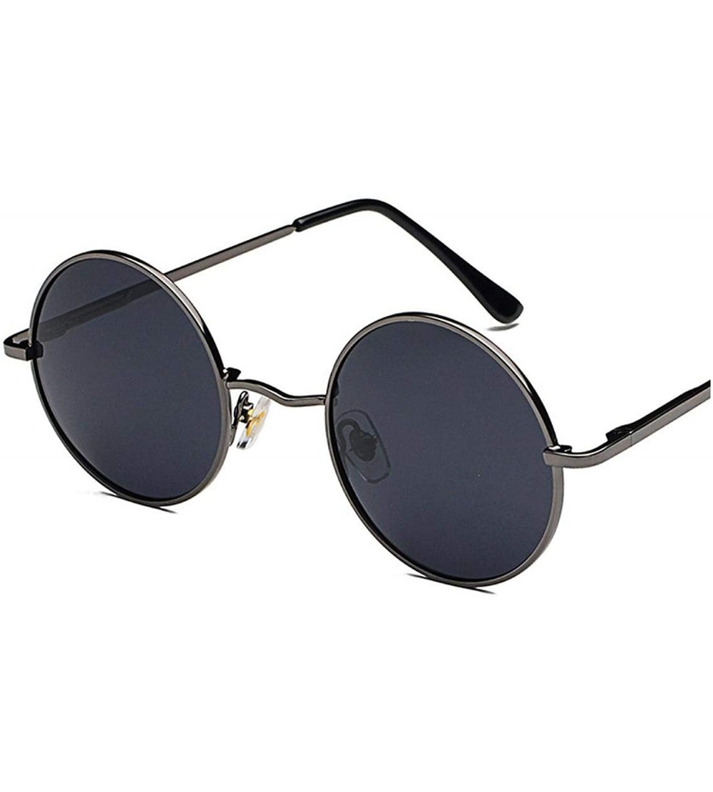 Square Fashion Tinted Color Lens Round Sunglasses Men Women Retro Metal Frame Eye Vintage Tiny Female Sun Glasses - 6 - C9198...