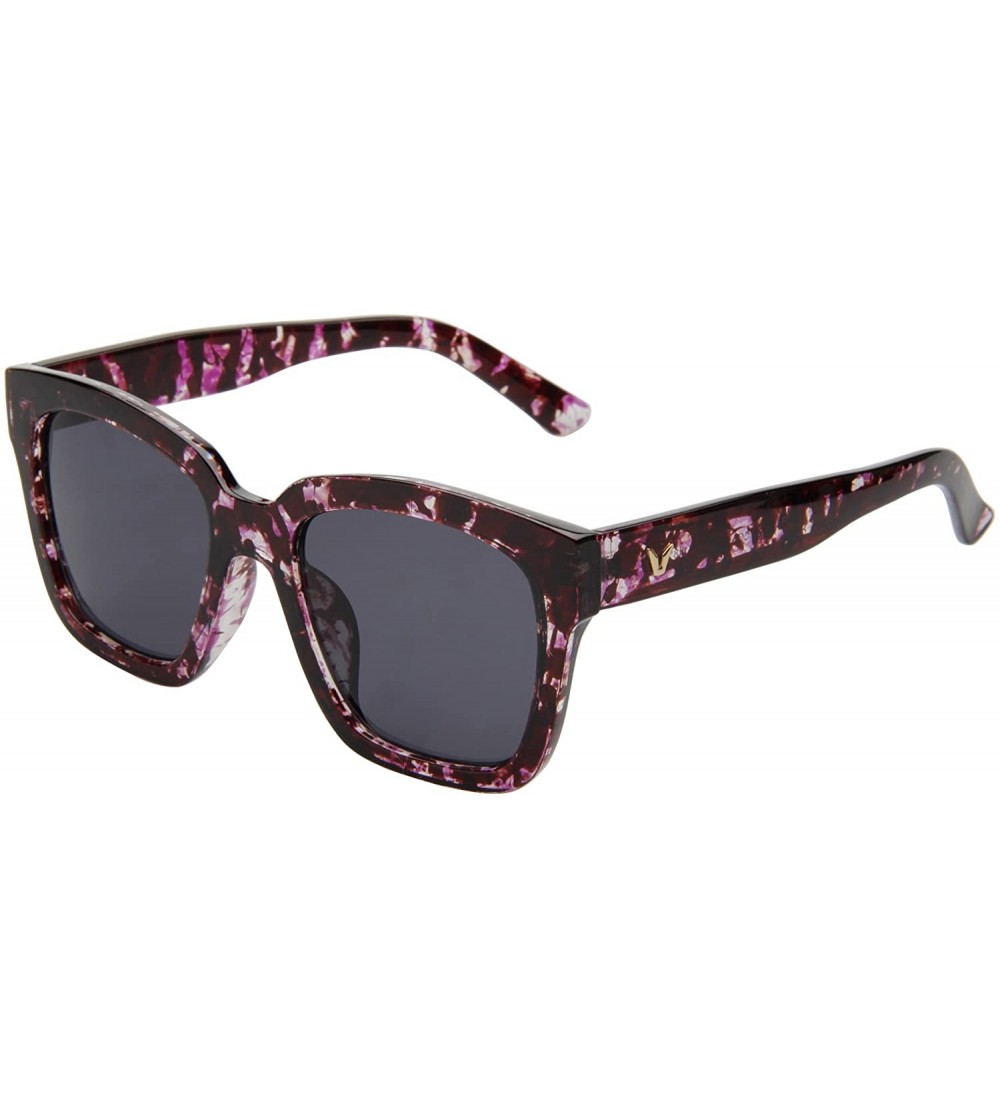 Wayfarer Designer Oversized vintage classic Women Men Sunglasses Glasses 1212 - Purple Leopard - CK12MZ91OVY $50.28