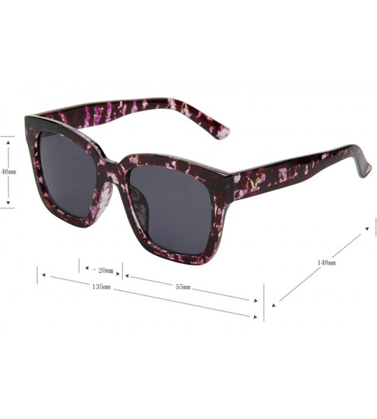 Wayfarer Designer Oversized vintage classic Women Men Sunglasses Glasses 1212 - Purple Leopard - CK12MZ91OVY $50.28