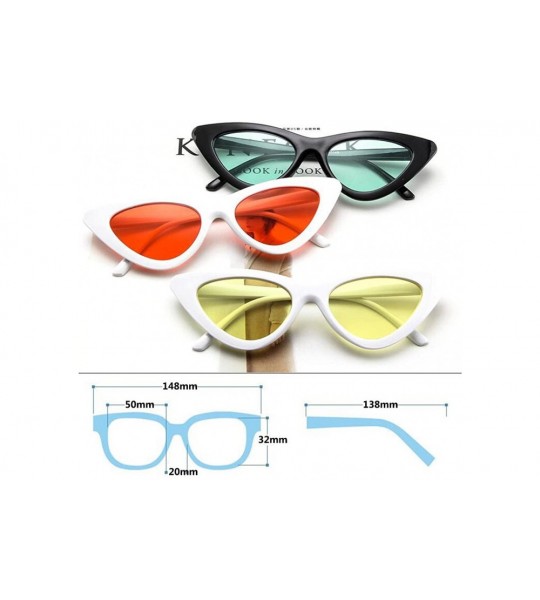 Cat Eye Cat Eye Sunglasses Vintage Mod Style Retro Sunglasses - Transparent Red - CB18CN2N7KC $31.62