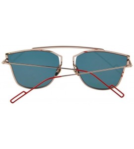 Semi-rimless Women Cat Eye UV400 Sunglasses Classic Shades Coating Mirror Sunglasses - Red - CT17Z74OZIZ $23.59