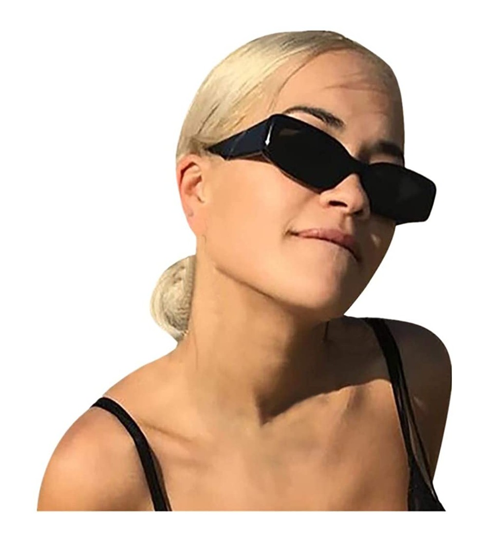 Oversized Oversized Sunglasses Women Men - Retro Classic Polarized Frame Clear Lens 100% Protection Eyewear - Black - CK18OQK...