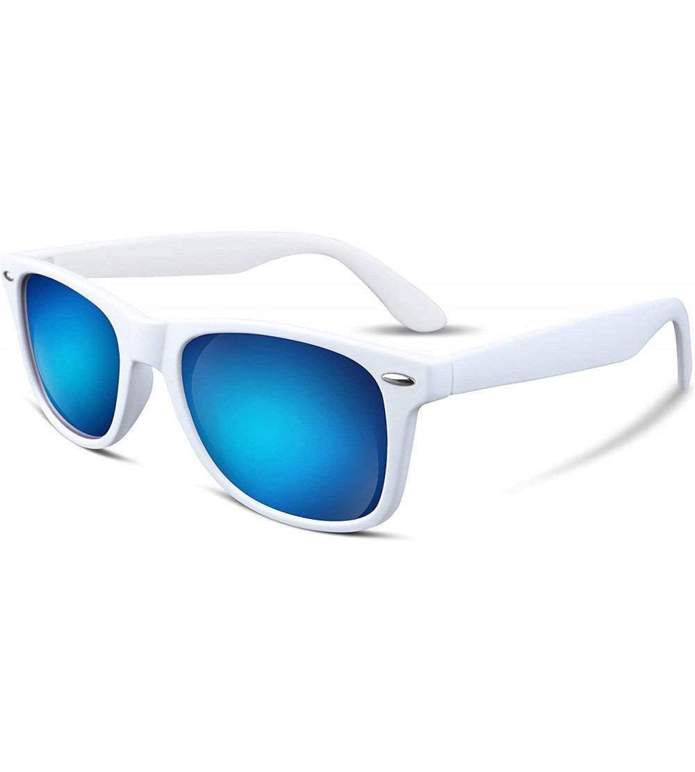 Wayfarer Great Classic Polarized Sunglasses Men Women HD Lens B1858 - White-blue Mirrored Lens - CJ12LUHOCRP $24.03