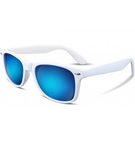 Wayfarer Great Classic Polarized Sunglasses Men Women HD Lens B1858 - White-blue Mirrored Lens - CJ12LUHOCRP $24.03