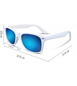 Wayfarer Great Classic Polarized Sunglasses Men Women HD Lens B1858 - White-blue Mirrored Lens - CJ12LUHOCRP $24.03