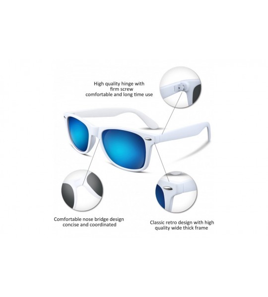 Wayfarer Great Classic Polarized Sunglasses Men Women HD Lens B1858 - White-blue Mirrored Lens - CJ12LUHOCRP $24.03