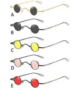 Goggle Hip Hop Sunglasses Fashion Round Shape Man Women Glasses Shades Vintage Retro Small and Exquisite Eyewear Red - A - CE...