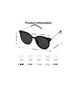 Square Fashion Round Sunglasses for Women with Rivet Plastic Frame DOLPHIN SJ2068 - C1 Black Frame/Grey Lens - CF18Q4IW5XW $2...