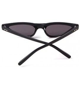 Round Small Cat Eye Sunglasses Vintage Retro Designer Glasses For Women - Black - CW189OTDDTI $19.72