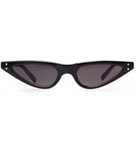 Round Small Cat Eye Sunglasses Vintage Retro Designer Glasses For Women - Black - CW189OTDDTI $19.72