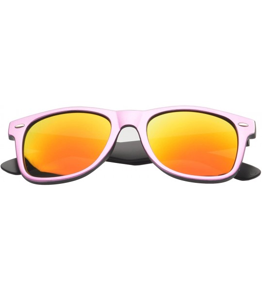 Square 'Aaron' Retro Square Fashion Sunglasses - Pink - CA11P2VHHE1 $16.96