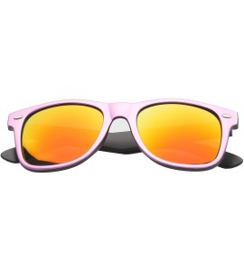 Square 'Aaron' Retro Square Fashion Sunglasses - Pink - CA11P2VHHE1 $16.96