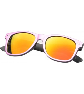 Square 'Aaron' Retro Square Fashion Sunglasses - Pink - CA11P2VHHE1 $16.96