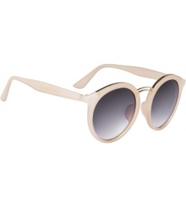 Round Round Classic Retro Premium Nylon Sunglasses 100% UV protection for women - Champaign - CU18XSGSDEZ $34.20