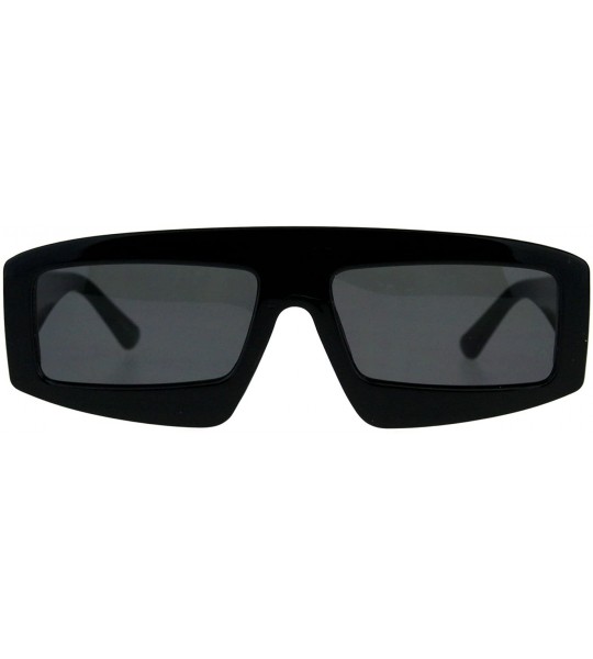 Rectangular Unisex Futuristic Sunglasses Rectangular Robot Fashion Frame UV 400 - Black (Black) - CD18DWNRCSS $18.95