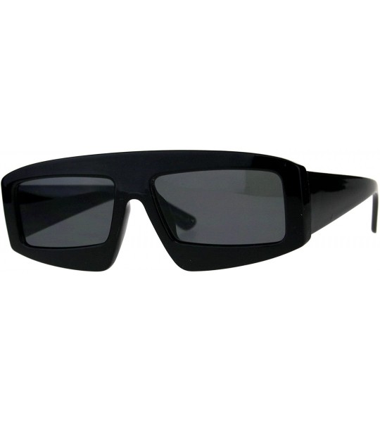 Rectangular Unisex Futuristic Sunglasses Rectangular Robot Fashion Frame UV 400 - Black (Black) - CD18DWNRCSS $18.95