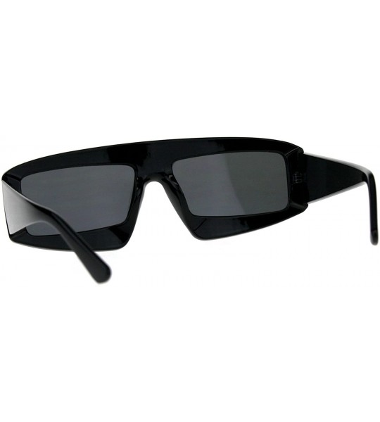 Rectangular Unisex Futuristic Sunglasses Rectangular Robot Fashion Frame UV 400 - Black (Black) - CD18DWNRCSS $18.95