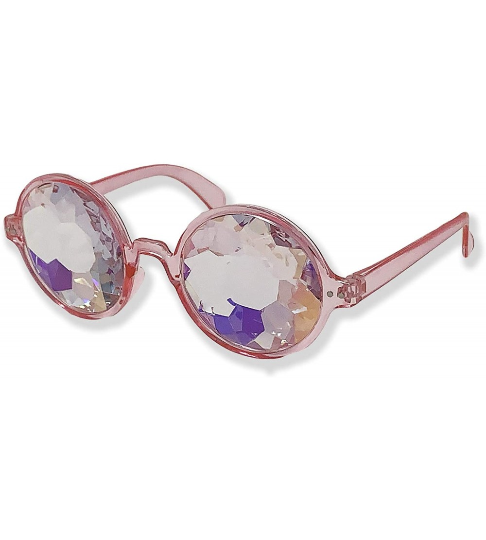 Round Round Holographic Kaleidoscope Party Glasses - Clear - C818SIY92LI $19.56