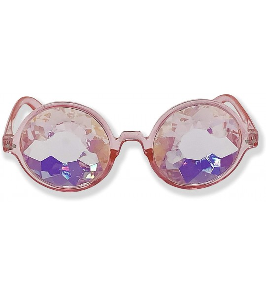 Round Round Holographic Kaleidoscope Party Glasses - Clear - C818SIY92LI $19.56