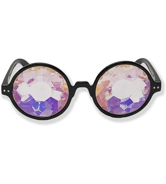 Round Round Holographic Kaleidoscope Party Glasses - Clear - C818SIY92LI $19.56