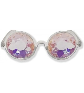 Round Round Holographic Kaleidoscope Party Glasses - Clear - C818SIY92LI $19.56