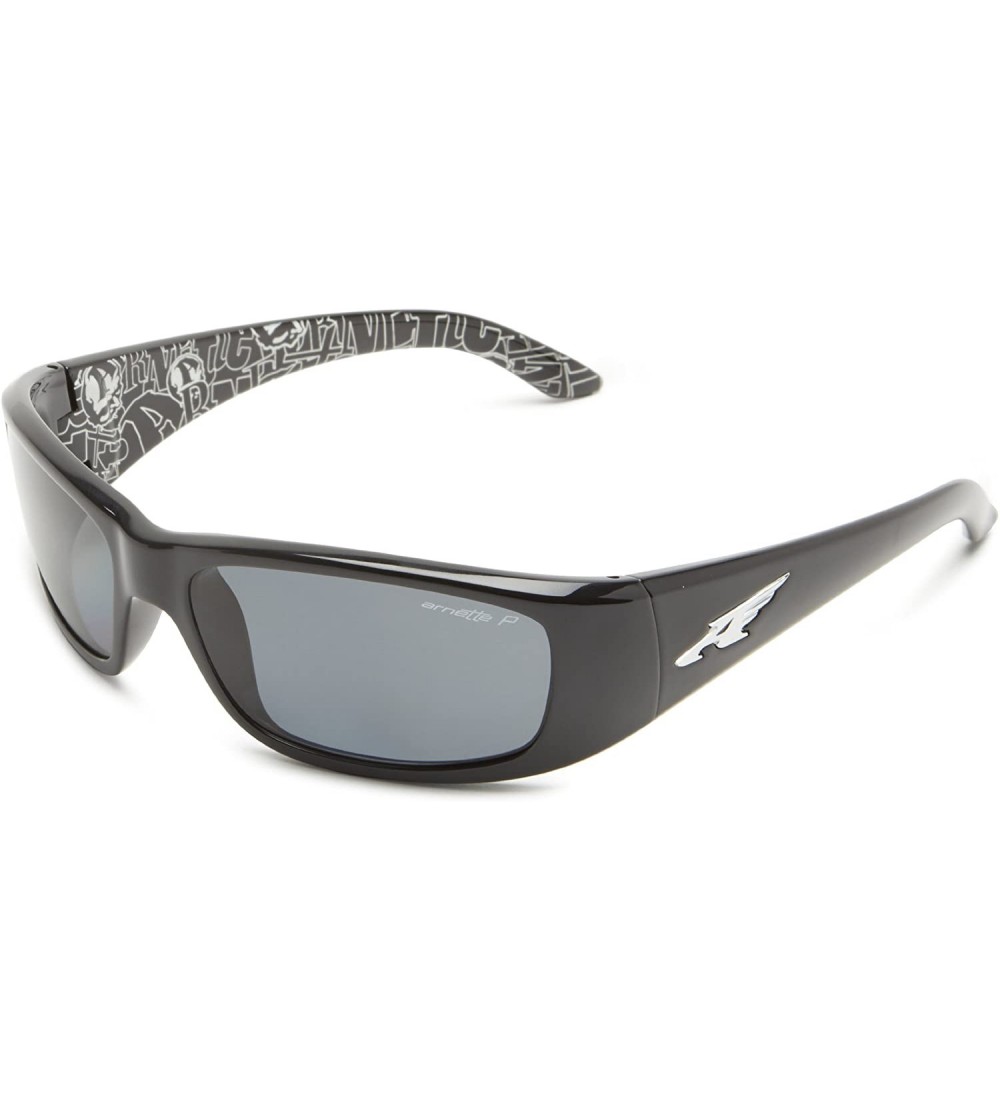 Aviator Men's An4178 Quick Draw Wrap Sunglasses - Black/Polarized Grey - CY11B39UPR7 $83.34