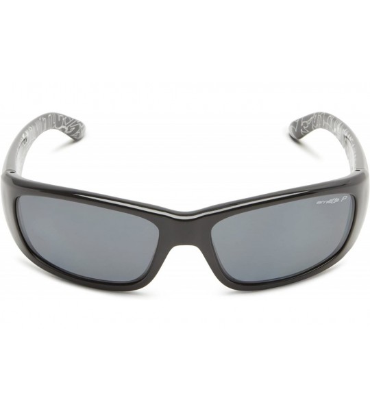 Aviator Men's An4178 Quick Draw Wrap Sunglasses - Black/Polarized Grey - CY11B39UPR7 $83.34