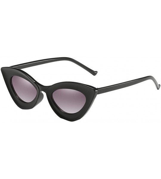 Oversized Unisex Man Women Cat Eye Sunglasses Glasses Shades Vintage Retro Style (Gray) - Gray - CW18USOKY8D $17.21