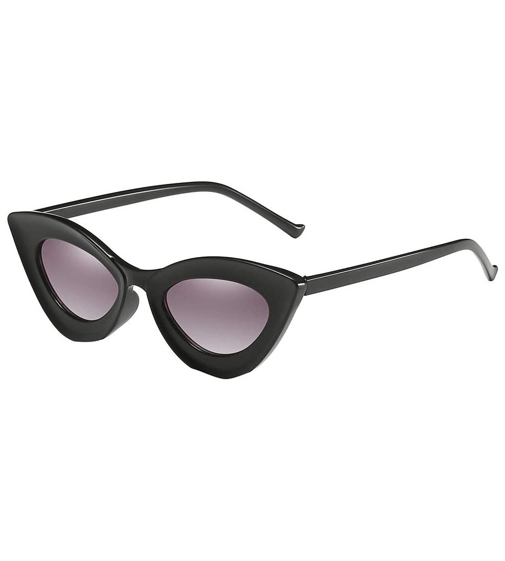 Oversized Unisex Man Women Cat Eye Sunglasses Glasses Shades Vintage Retro Style (Gray) - Gray - CW18USOKY8D $17.21