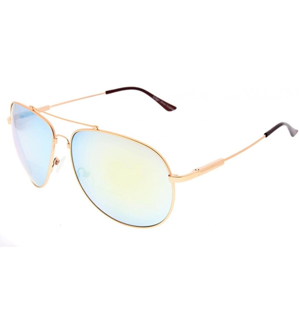 Square Large Bifocal Sunglasses Polit Style Sunshine Readers with Bendable Memory Bridge and Arm - CJ180340QTQ $46.41