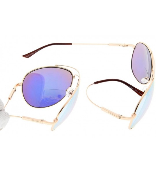 Square Large Bifocal Sunglasses Polit Style Sunshine Readers with Bendable Memory Bridge and Arm - CJ180340QTQ $46.41