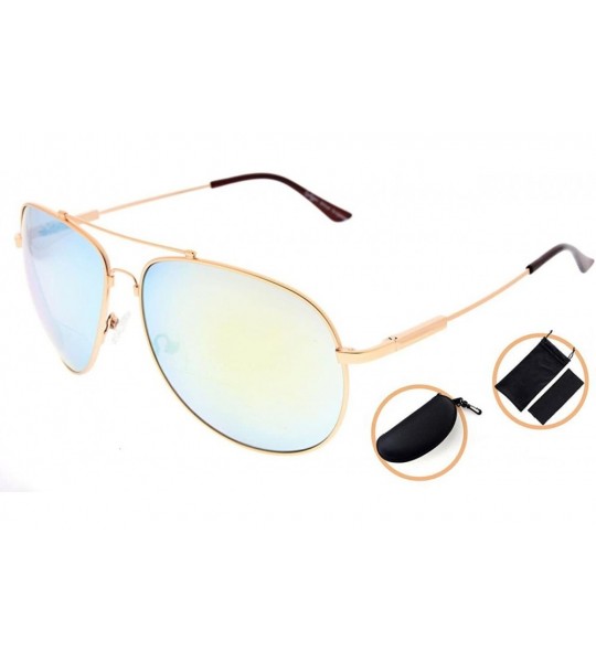 Square Large Bifocal Sunglasses Polit Style Sunshine Readers with Bendable Memory Bridge and Arm - CJ180340QTQ $46.41