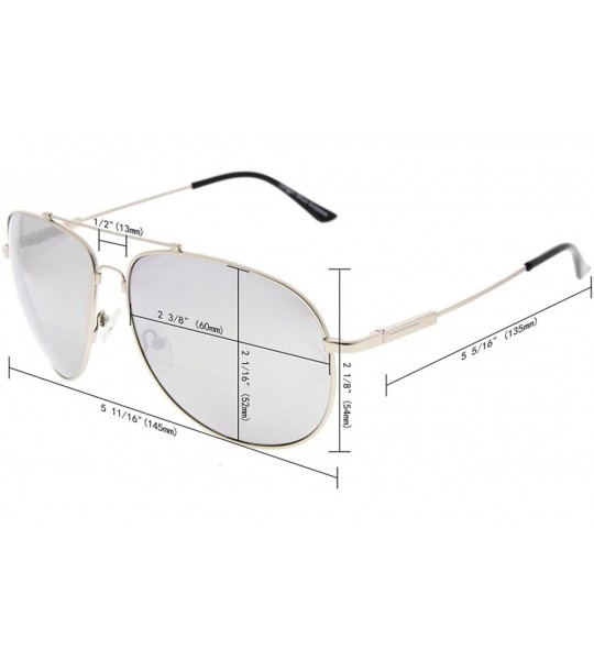 Square Large Bifocal Sunglasses Polit Style Sunshine Readers with Bendable Memory Bridge and Arm - CJ180340QTQ $46.41