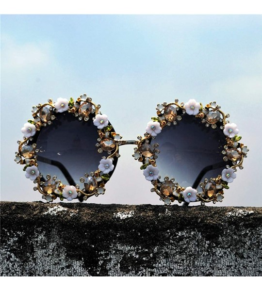 Oversized sunglasses Rhinestone glasses Oversized Sunglasses - Black - CL18TQLLWQR $31.03