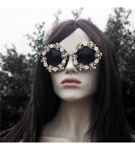 Oversized sunglasses Rhinestone glasses Oversized Sunglasses - Black - CL18TQLLWQR $31.03