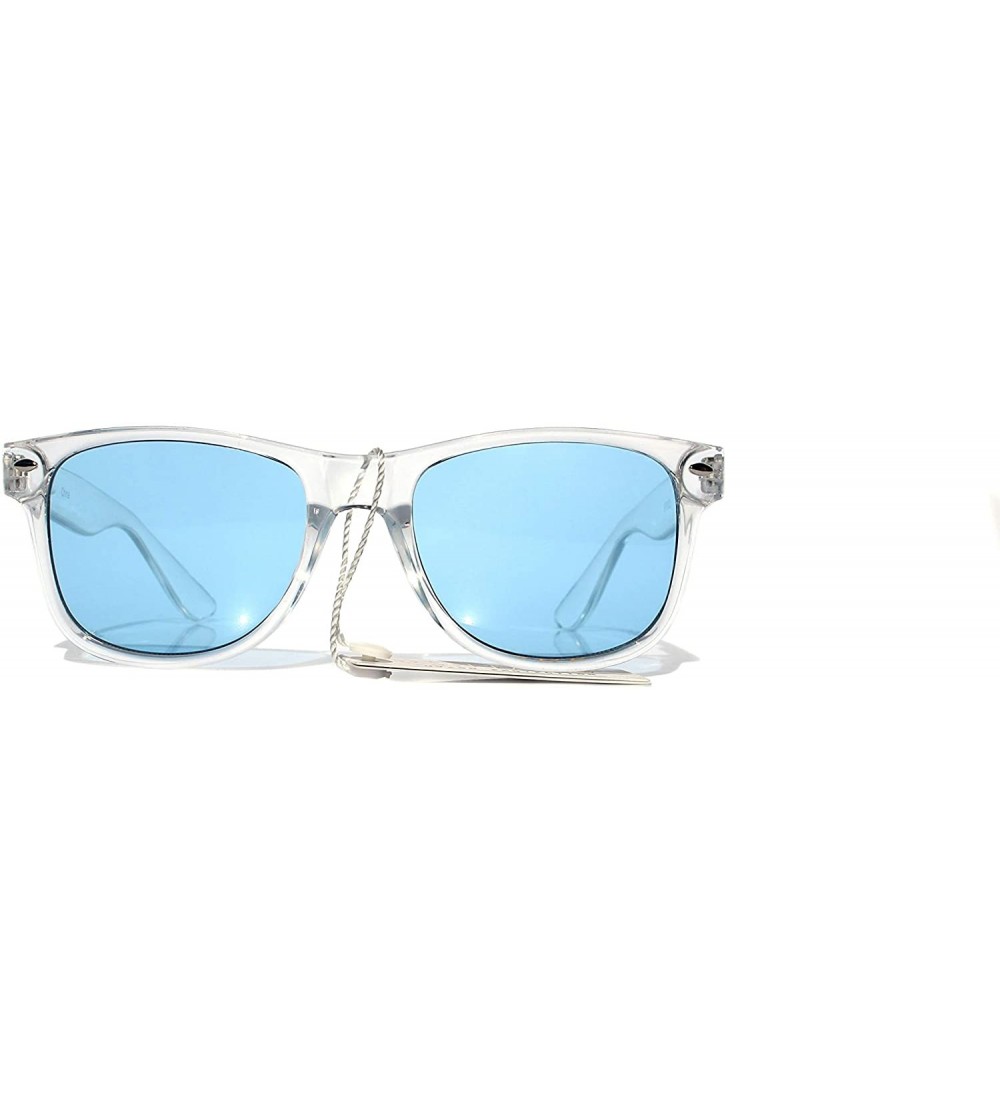Wayfarer SIMPLE Classic Vintage Clear Frame Style Sunglasses for Men and Women - Blue - CV18ZGX7YIN $20.23