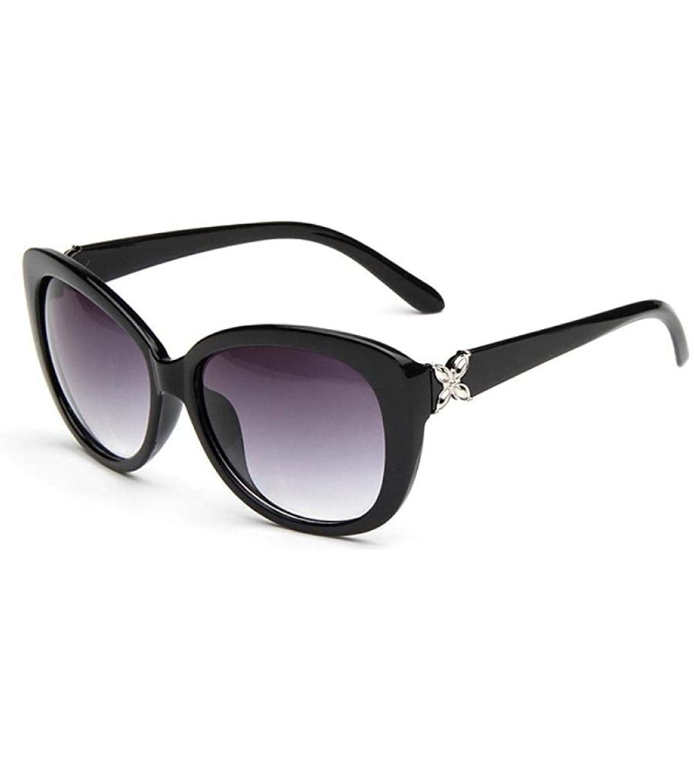 Aviator 2019 Fashion Flowers Sunglasses Women Brand Designer Sun Glasses Black Grey - Black Grey - CR18Y6SGM9X $17.86
