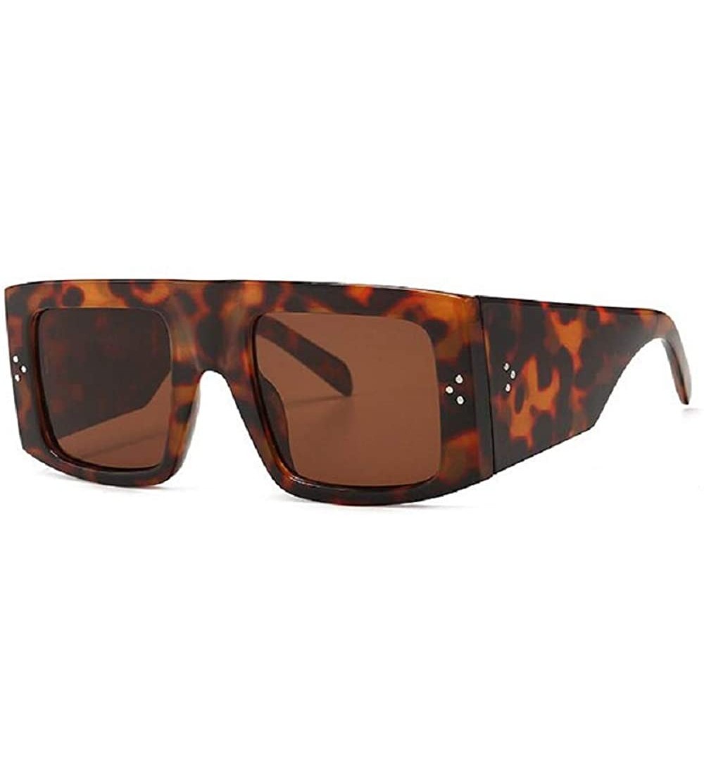 Square Vintage Sunglasses Glasses Leopard leoaprd - C5197STTA4G $36.12