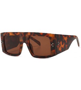 Square Vintage Sunglasses Glasses Leopard leoaprd - C5197STTA4G $36.12