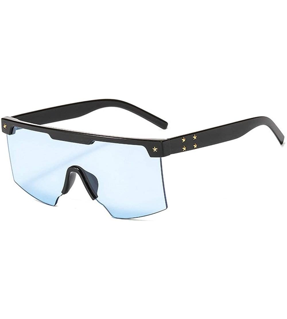 Oversized Fashion Oversized Sunglasses Glasses Sunglass - Clear&blue - CI18XNH0826 $24.53